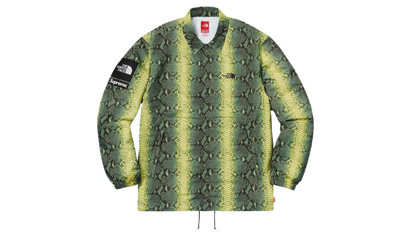 Supreme The North Face Snakeskin Taped Seam Coaches Jacket Green - FLIP