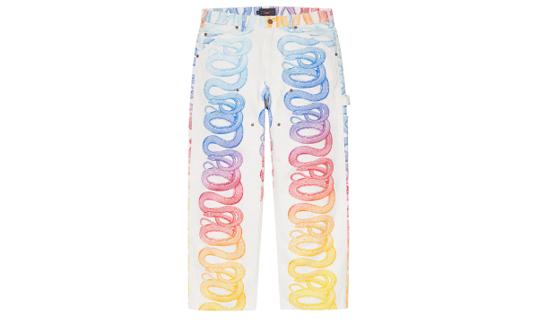 Supreme Hysteric Glamour Snake Double Knee Denim Painter Pant White