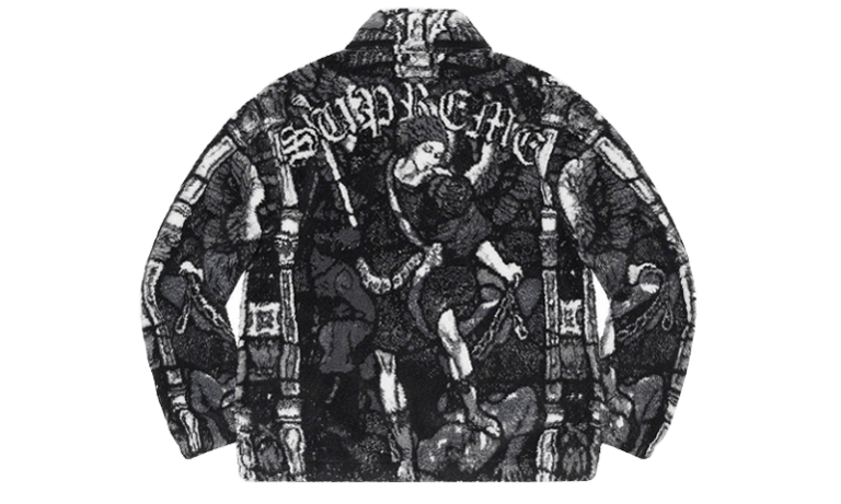 Supreme Saint Michael Fleece Jacket Black - FLIP KLUB