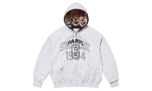 Supreme MM6 Maison Margiela Zip Up Hooded Sweatshirt Ash Grey