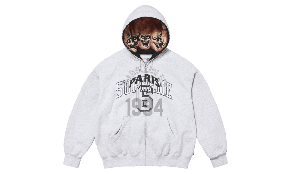 Supreme MM6 Maison Margiela Zip Up Hooded Sweatshirt Ash Grey